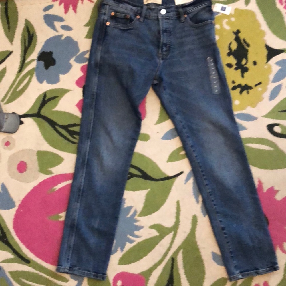 Gap high rise slim straight jeans